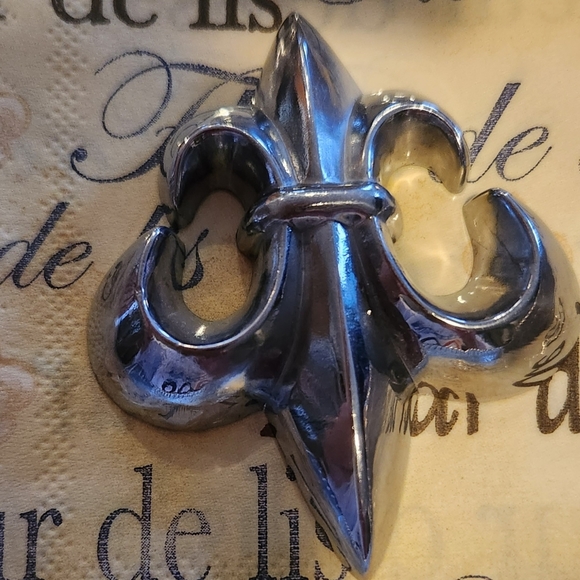 LENOX EveryDay Soiree Napkin Box Fleur de Lis w/ Weight Original Box & Paperwork - Picture 6 of 15